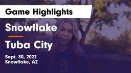 Snowflake  vs Tuba City  Game Highlights - Sept. 30, 2022