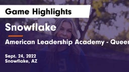 Snowflake  vs American Leadership Academy - Queen Creek Game Highlights - Sept. 24, 2022