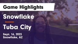 Snowflake  vs Tuba City  Game Highlights - Sept. 16, 2023