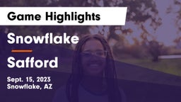 Snowflake  vs Safford  Game Highlights - Sept. 15, 2023