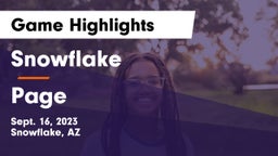 Snowflake  vs Page  Game Highlights - Sept. 16, 2023