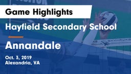 Hayfield Secondary School vs Annandale  Game Highlights - Oct. 3, 2019