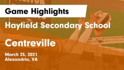 Hayfield Secondary School vs Centreville  Game Highlights - March 25, 2021