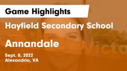 Hayfield Secondary School vs Annandale  Game Highlights - Sept. 8, 2022