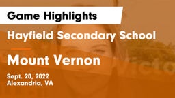 Hayfield Secondary School vs Mount Vernon   Game Highlights - Sept. 20, 2022