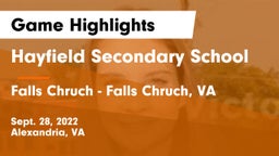 Hayfield Secondary School vs Falls Chruch  - Falls Chruch, VA Game Highlights - Sept. 28, 2022