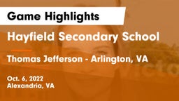 Hayfield Secondary School vs Thomas Jefferson  - Arlington, VA Game Highlights - Oct. 6, 2022