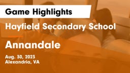 Hayfield Secondary School vs Annandale  Game Highlights - Aug. 30, 2023