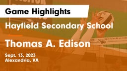 Hayfield Secondary School vs Thomas A. Edison  Game Highlights - Sept. 13, 2023