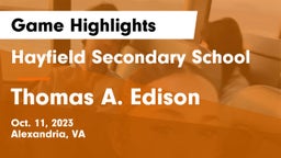 Hayfield Secondary School vs Thomas A. Edison  Game Highlights - Oct. 11, 2023
