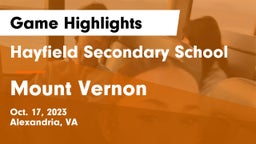 Hayfield Secondary School vs Mount Vernon   Game Highlights - Oct. 17, 2023