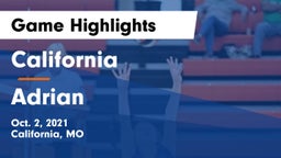 California  vs Adrian  Game Highlights - Oct. 2, 2021