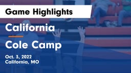 California  vs Cole Camp  Game Highlights - Oct. 3, 2022