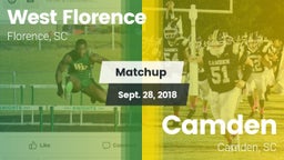 Matchup: West Florence vs. Camden  2018