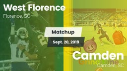 Matchup: West Florence vs. Camden  2019