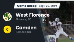 Recap: West Florence  vs. Camden  2019