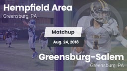 Matchup: Hempfield Area vs. Greensburg-Salem  2018