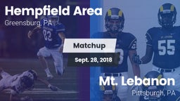 Matchup: Hempfield Area vs. Mt. Lebanon  2018