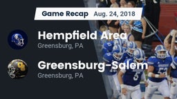 Recap: Hempfield Area  vs. Greensburg-Salem  2018