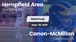 Matchup: Hempfield Area vs. Canon-McMillan  2019