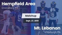 Matchup: Hempfield Area vs. Mt. Lebanon  2019