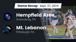 Recap: Hempfield Area  vs. Mt. Lebanon  2019