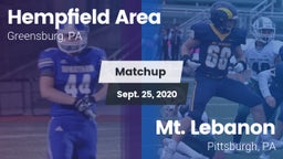 Matchup: Hempfield Area vs. Mt. Lebanon  2020