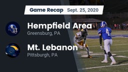 Recap: Hempfield Area  vs. Mt. Lebanon  2020