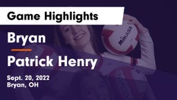 Bryan  vs Patrick Henry  Game Highlights - Sept. 20, 2022