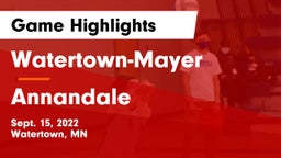 Watertown-Mayer  vs Annandale  Game Highlights - Sept. 15, 2022