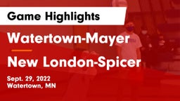 Watertown-Mayer  vs New London-Spicer  Game Highlights - Sept. 29, 2022