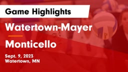 Watertown-Mayer  vs Monticello  Game Highlights - Sept. 9, 2023