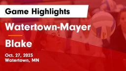 Watertown-Mayer  vs Blake  Game Highlights - Oct. 27, 2023