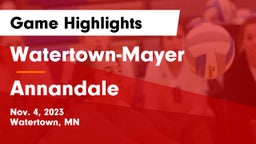 Watertown-Mayer  vs Annandale  Game Highlights - Nov. 4, 2023