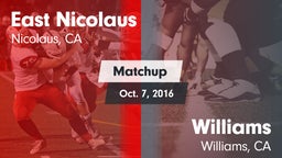 Matchup: East Nicolaus vs. Williams  2016