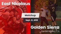Matchup: East Nicolaus vs. Golden Sierra  2018