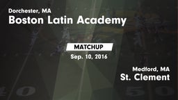 Matchup: Boston Latin Academy vs. St. Clement  2016
