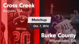 Matchup: Cross Creek vs. Burke County  2016