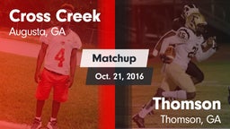 Matchup: Cross Creek vs. Thomson  2016