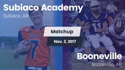 Matchup: Subiaco Academy vs. Booneville  2017