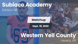 Matchup: Subiaco Academy vs. Western Yell County  2020