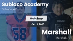 Matchup: Subiaco Academy vs. Marshall  2020