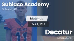 Matchup: Subiaco Academy vs. Decatur  2020