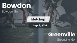 Matchup: Bowdon vs. Greenville  2016