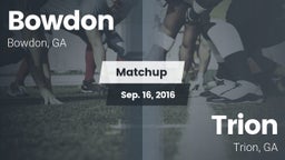 Matchup: Bowdon vs. Trion  2016