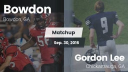 Matchup: Bowdon vs. Gordon Lee  2016
