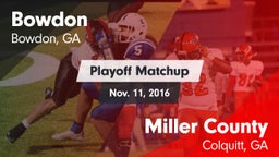 Matchup: Bowdon vs. Miller County  2016