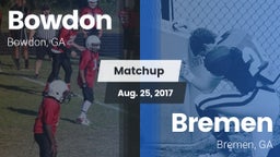 Matchup: Bowdon vs. Bremen  2017