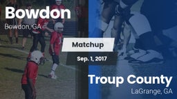 Matchup: Bowdon vs. Troup County  2017