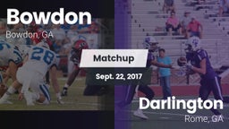 Matchup: Bowdon vs. Darlington  2017